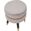 Mauro Ferretti Hocker Paris Grau/Gold - 1 Stk