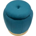 Mauro Ferretti Pouf mit Stauraum Paris Türkis / Gold - 1 Stk