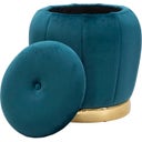 Mauro Ferretti Pouf mit Stauraum Paris Türkis / Gold - 1 Stk