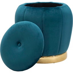 Mauro Ferretti Pouf mit Stauraum Paris Türkis / Gold - 1 Stk