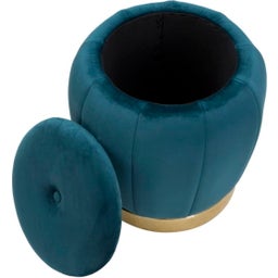 Mauro Ferretti Pouf mit Stauraum Paris Türkis / Gold - 1 Stk