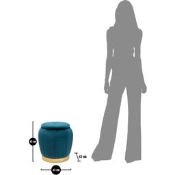 Mauro Ferretti Pouf mit Stauraum Paris Türkis / Gold - 1 Stk