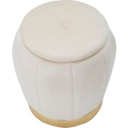 Mauro Ferretti Pouf mit Stauraum Paris Creme / Gold - 1 Stk