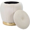 Mauro Ferretti Pouf mit Stauraum Paris Creme / Gold - 1 Stk