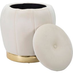 Mauro Ferretti Pouf mit Stauraum Paris Creme / Gold - 1 Stk