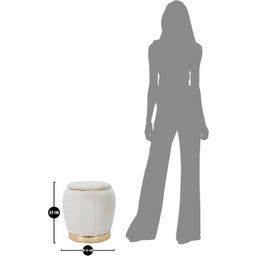 Mauro Ferretti Pouf mit Stauraum Paris Creme / Gold - 1 Stk