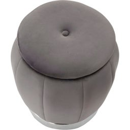 Pouf con Contenitore Paris, Grigio / Argento - 1 pz.