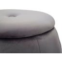 Mauro Ferretti Paris Pouf with Storage, Grey/Silver - 1 item