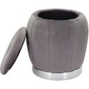 Pouf con Contenitore Paris, Grigio / Argento - 1 pz.