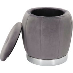 Pouf con Contenitore Paris, Grigio / Argento - 1 pz.