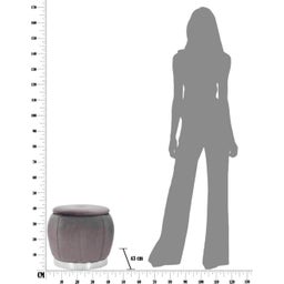 Pouf con Contenitore Paris, Grigio / Argento - 1 pz.