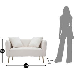 Mauro Ferretti Sessel Bucarest Creme 2-Sitzer - 1 Stk