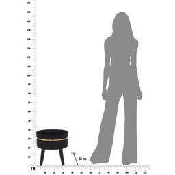 Mauro Ferretti Hocker Paris Schwarz - 1 Stk