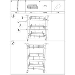 Mauro Ferretti Servierwagen Glam mit Spiegel - 1 Stk
