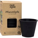 FAIR ZONE Pflanztopf aus Naturkautschuk, 6er Pack - Black
