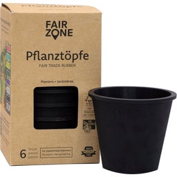 FAIR ZONE Pflanztopf aus Naturkautschuk, 6er Pack - Black