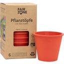 FAIR ZONE Pflanztopf aus Naturkautschuk, 6er Pack - Coral