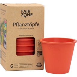 FAIR ZONE Pflanztopf aus Naturkautschuk, 6er Pack - Coral