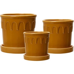 Wikholm Form Lykke Übertopf 3er-Set gelb - 1 Set