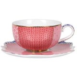 Espressotasse mit Untersetzer Royal, Pink