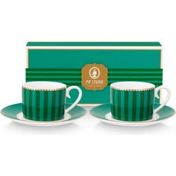 Espressotassen mit Untersetzer Love Birds - Grün