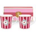 Pip Studio Becherset Love Birds - Rot gestreift