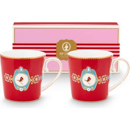 Pip Studio Muggset Love Birds - Röd