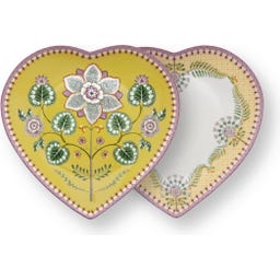 Pip Studio Teller in Herzform Lily&Lotus 21,5 cm - Gelb