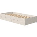 CLASSIC Ausziehbett mit 2 Schubladen, 90x190 cm - Weiß lasiert