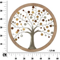 Wanddekoration Baum des Lebens, Ø 61 x 1,8 cm