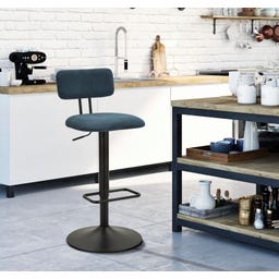 Barhocker mit Höhenverstellung hellblau, 2er-Set