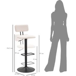 Barhocker mit Höhenverstellung weiß, 2er-Set