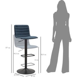 Barhocker mit Höhenverstellung hoch, marineblau, 2er-Set