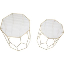 Mauro Ferretti New Glass Side Table Set, 2 Pieces