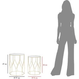 Mauro Ferretti Beistelltisch-Set New Glass, 2 Stück