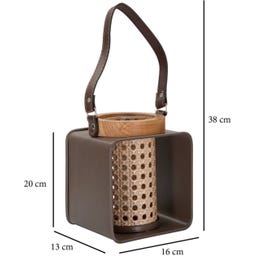 Mauro Ferretti Laterne aus Eisen & Rattan