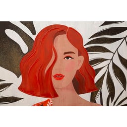 Leinwandbild mit Farbdruck Lady Jungle -A-