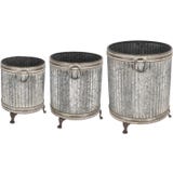 Esschert Design Pflanztrog mit F&uuml;&szlig;en rund 3er-Set