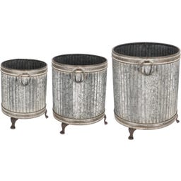 Esschert Design Bacs à Fleurs Ronds sur Pieds, Lot de 3 - 1 kit