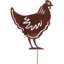 Hen Garden Stake - Rust