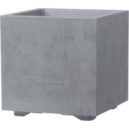 Vaso Quadro Millenium con Serbatoio d'Acqua - Grigio Cenere - 25 cm