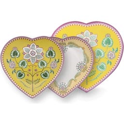 Pip Studio Teller in Herzform Lily&Lotus 21,5 cm - Gelb
