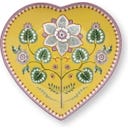 Pip Studio Teller in Herzform Lily&Lotus 21,5 cm - Gelb