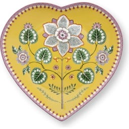 Pip Studio Teller in Herzform Lily&Lotus 21,5 cm - Gelb