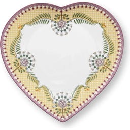 Pip Studio Teller in Herzform Lily&Lotus 21,5 cm - Gelb