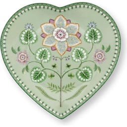 Pip Studio Hartvormig Bord Lily & Lotus - 21,5 cm - Lichtgroen