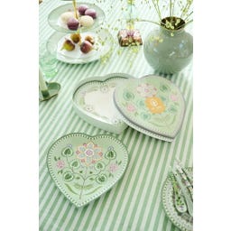 Pip Studio Hartvormig Bord Lily & Lotus - 21,5 cm - Lichtgroen