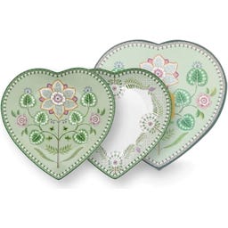 Pip Studio Hartvormig Bord Lily & Lotus - 21,5 cm - Lichtgroen
