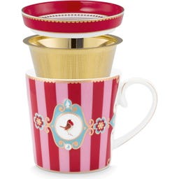 Pip Studio Tea for One Love Birds - Rot gestreift