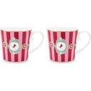 Pip Studio Becherset Love Birds - Rot gestreift